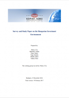 Kutatás és tanulmány a magyarországi üzleti környezetről angol nyelven: Survey and Study Paper on the Hungarian Investment Environment